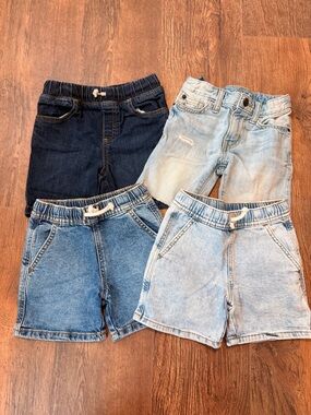 Kids Denim Shorts - Light & Dark Blue Set